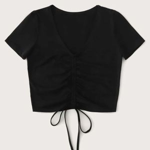 Drawstring Crop Tee